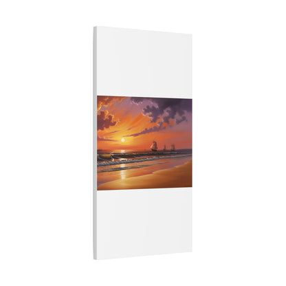 Canvas Art - Aivazovsky-style Sunset Over Golden Matte Stretched