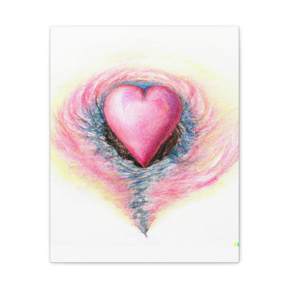 Pink Heart with Aura - Canvas Wall Art