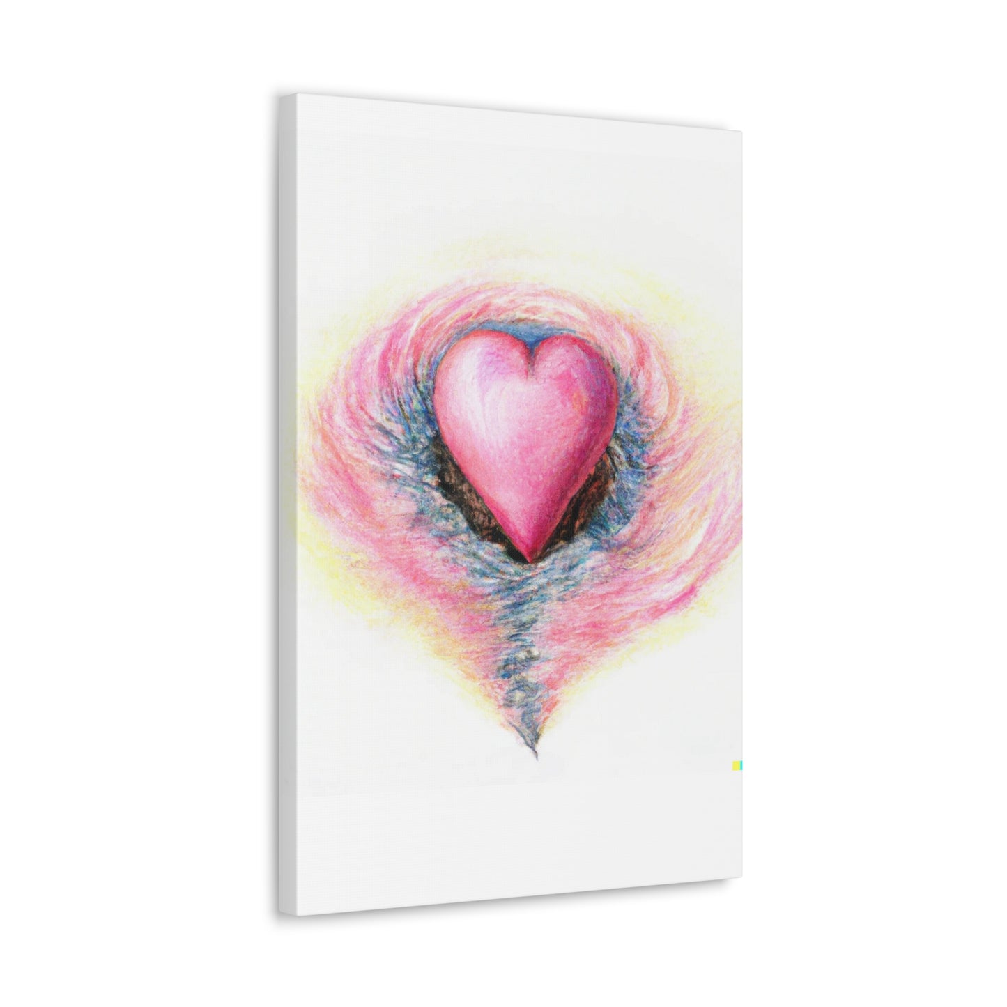 Pink Heart with Aura - Canvas Wall Art