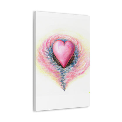 Pink Heart with Aura - Canvas Wall Art