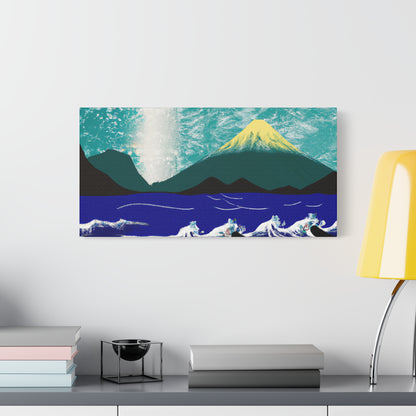 Sea with mountains Ukiyo-e Style - Canva print