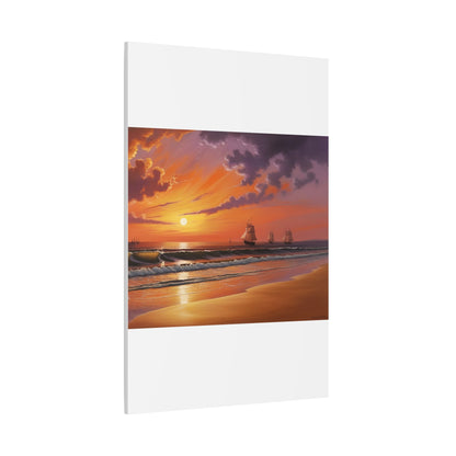 Canvas Art - Aivazovsky-style Sunset Over Golden Matte Stretched