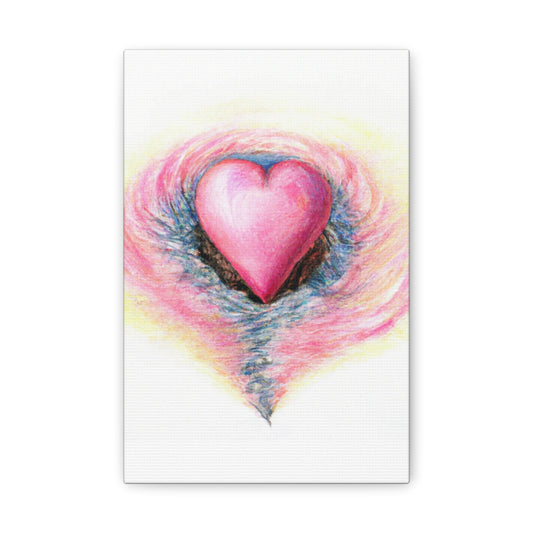 Pink Heart with Aura - Canvas Wall Art