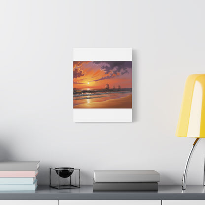 Canvas Art - Aivazovsky-style Sunset Over Golden Matte Stretched