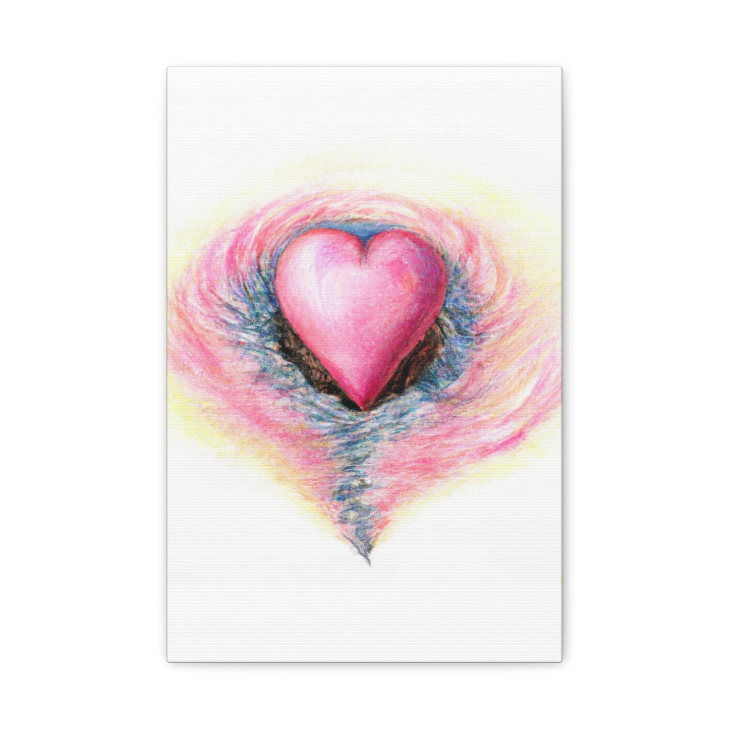 Pink Heart with Aura - Canvas Wall Art