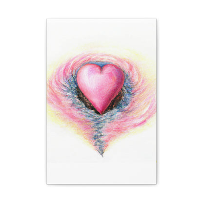 Pink Heart with Aura - Canvas Wall Art