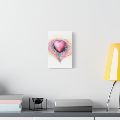 Pink Heart with Aura - Canvas Wall Art