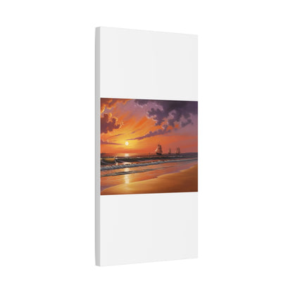 Canvas Art - Aivazovsky-style Sunset Over Golden Matte Stretched