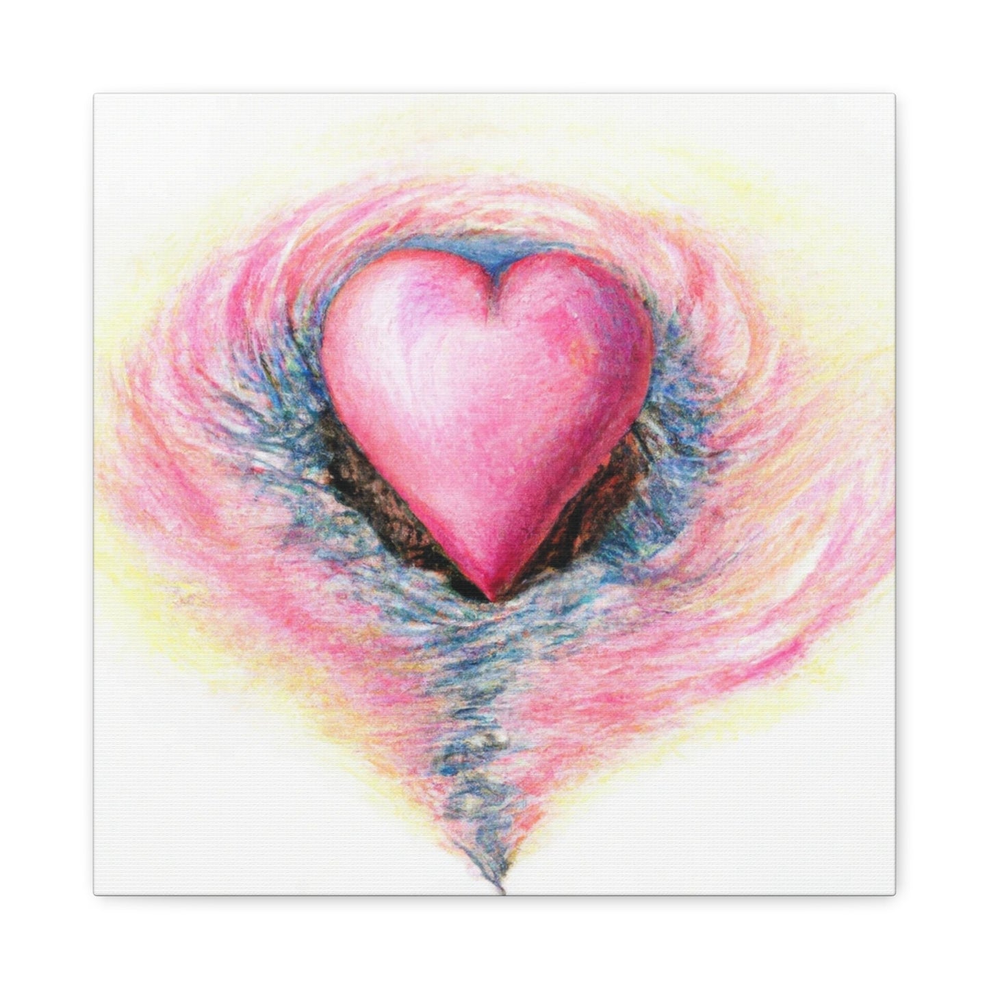 Pink Heart with Aura - Canvas Wall Art