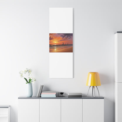 Canvas Art - Aivazovsky-style Sunset Over Golden Matte Stretched