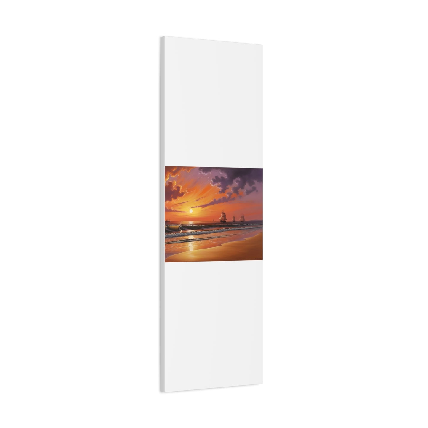 Canvas Art - Aivazovsky-style Sunset Over Golden Matte Stretched