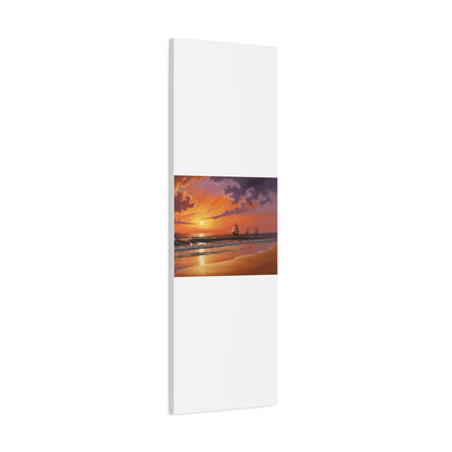 Canvas Art - Aivazovsky-style Sunset Over Golden Matte Stretched