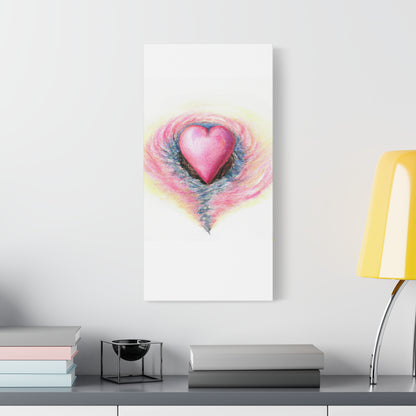 Pink Heart with Aura - Canvas Wall Art