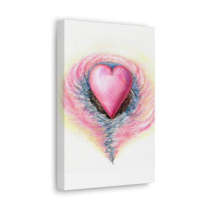 Pink Heart with Aura - Canvas Wall Art