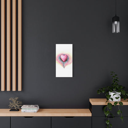 Pink Heart with Aura - Canvas Wall Art