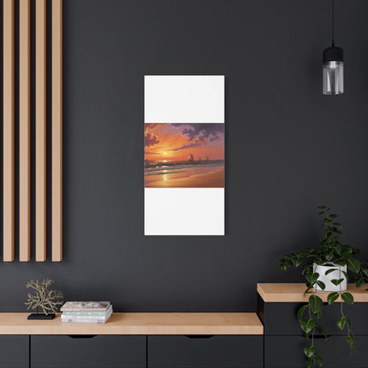 Canvas Art - Aivazovsky-style Sunset Over Golden Matte Stretched