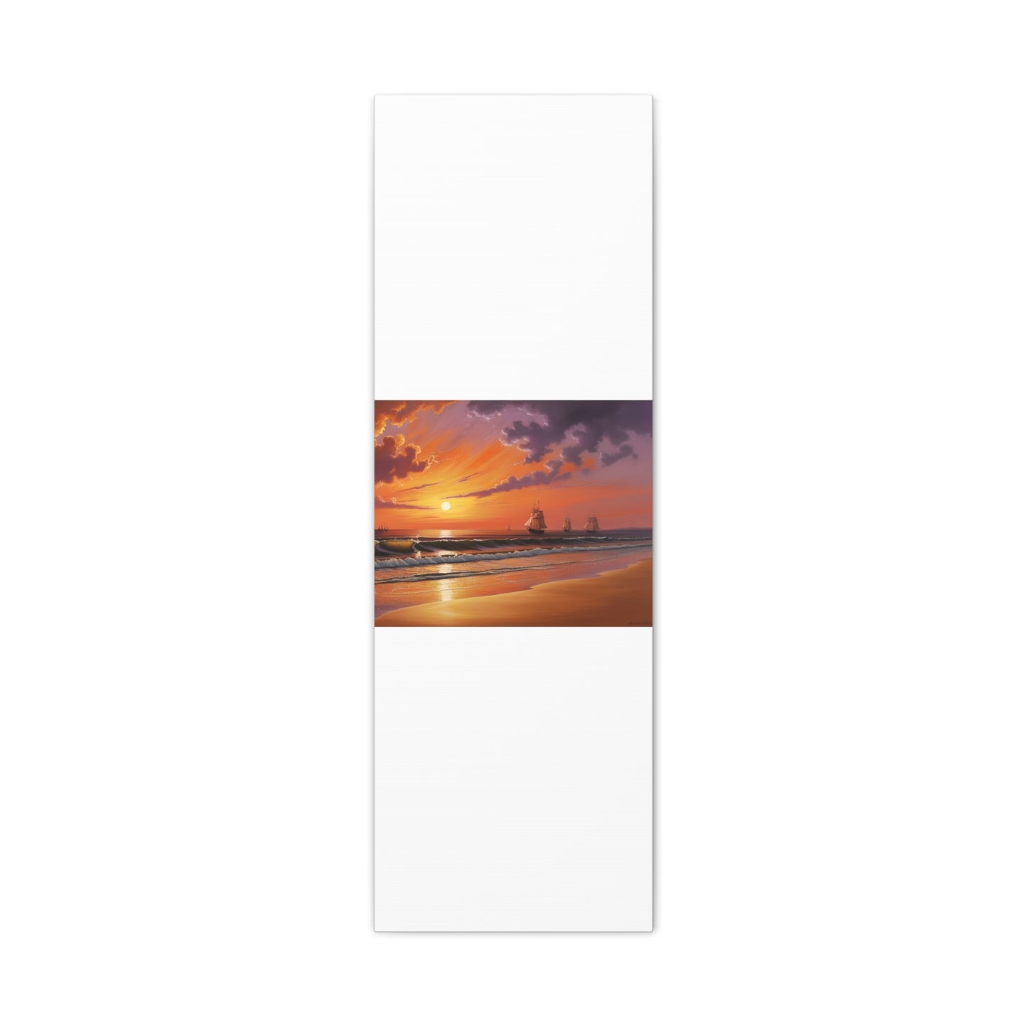 Canvas Art - Aivazovsky-style Sunset Over Golden Matte Stretched