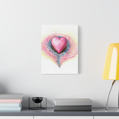 Pink Heart with Aura - Canvas Wall Art