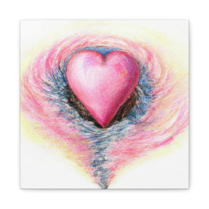 Pink Heart with Aura - Canvas Wall Art