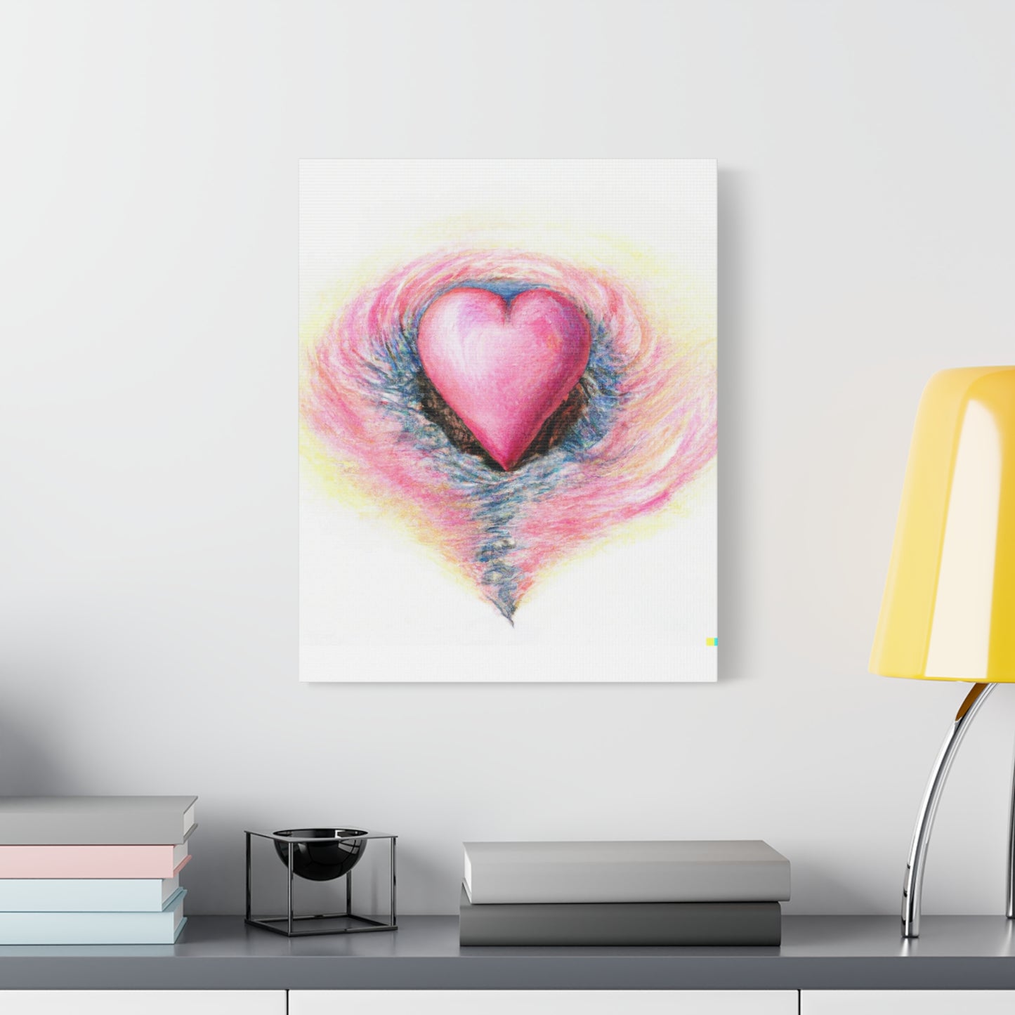 Pink Heart with Aura - Canvas Wall Art