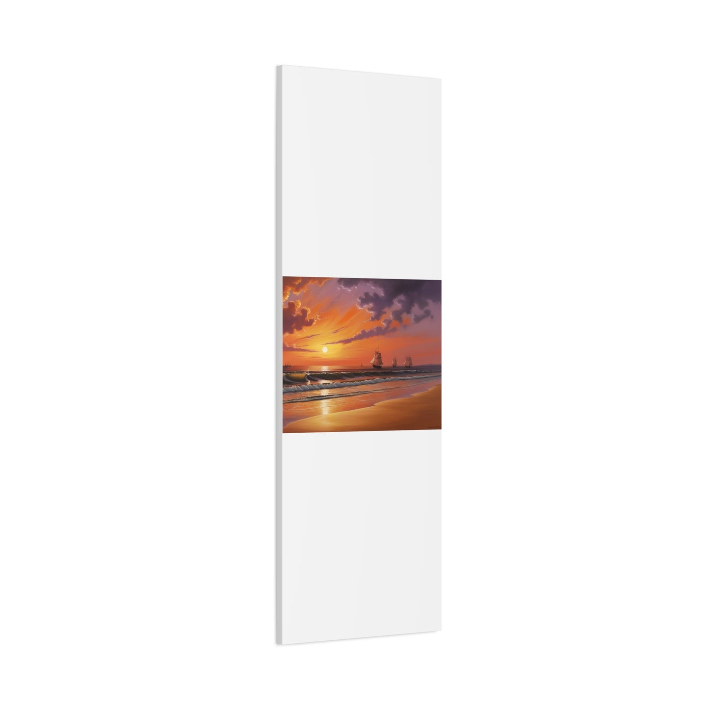 Canvas Art - Aivazovsky-style Sunset Over Golden Matte Stretched