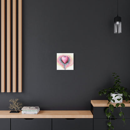 Pink Heart with Aura - Canvas Wall Art