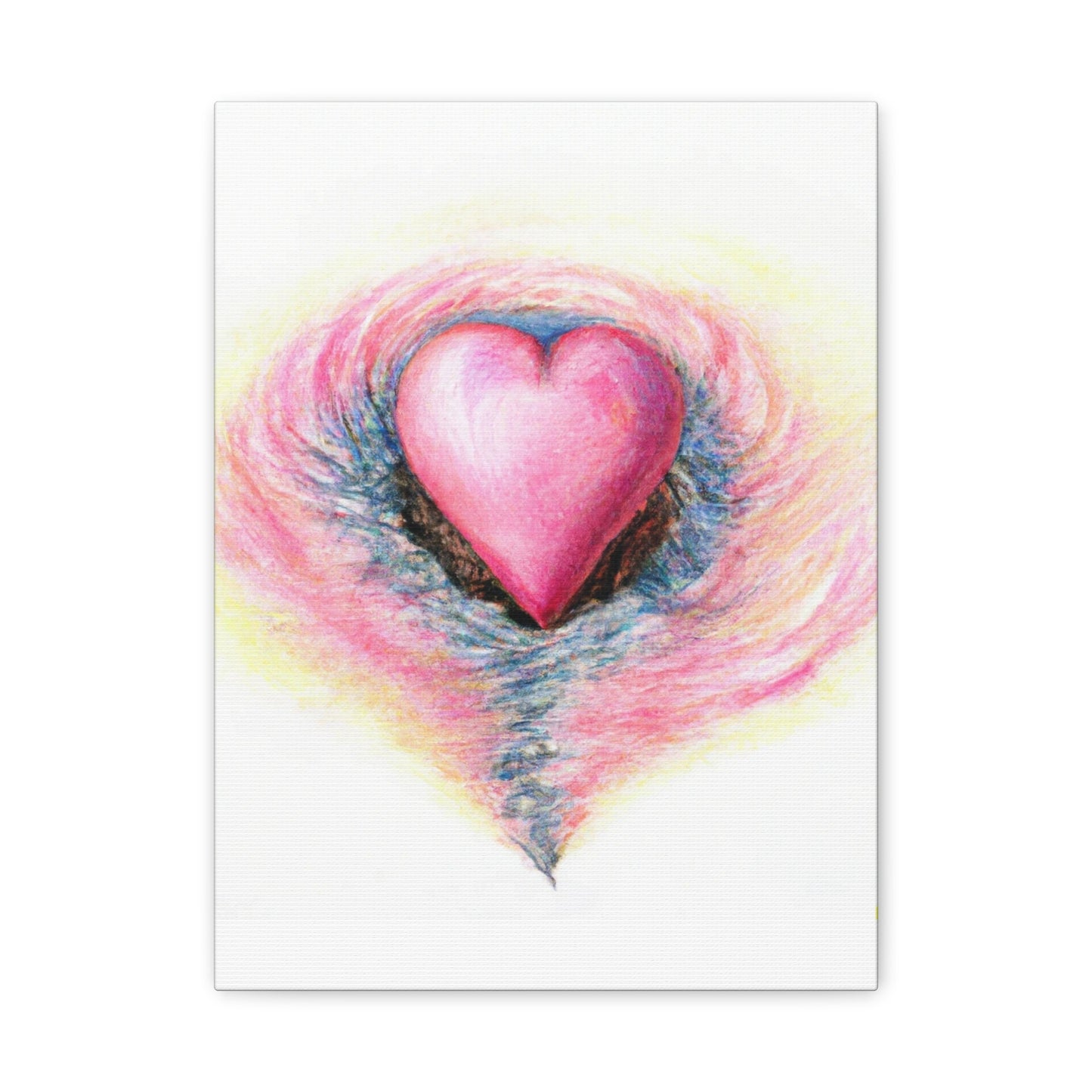 Pink Heart with Aura - Canvas Wall Art