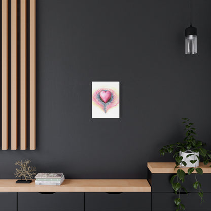 Pink Heart with Aura - Canvas Wall Art