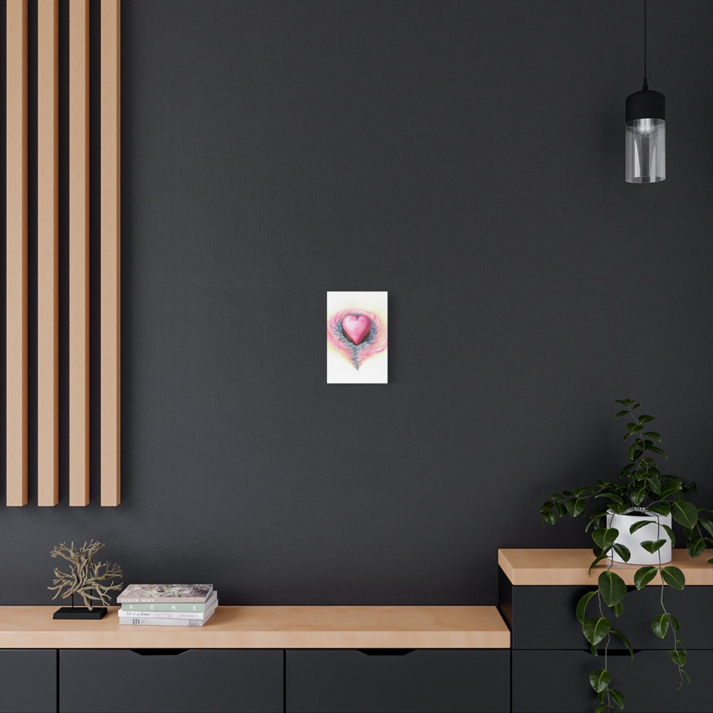 Pink Heart with Aura - Canvas Wall Art