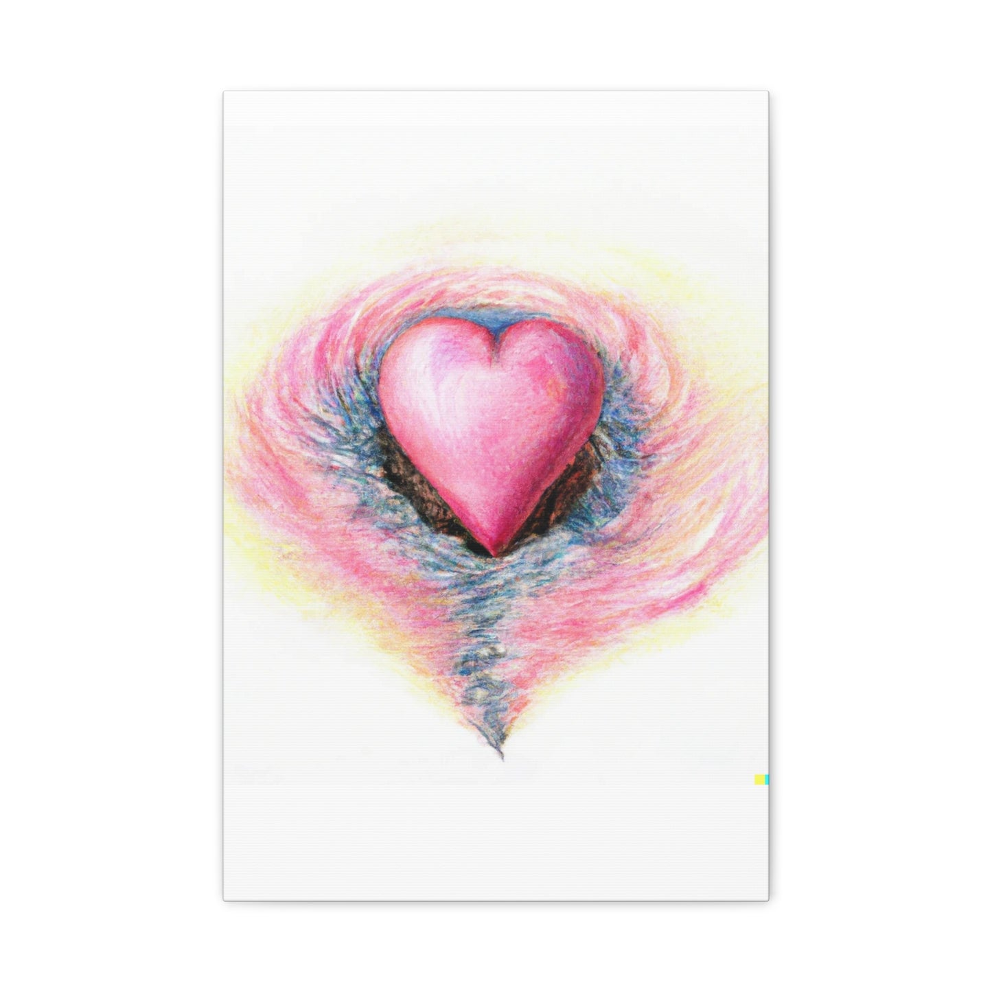 Pink Heart with Aura - Canvas Wall Art