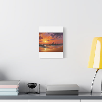 Canvas Art - Aivazovsky-style Sunset Over Golden Matte Stretched