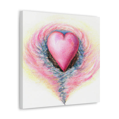 Pink Heart with Aura - Canvas Wall Art