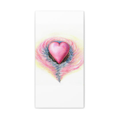 Pink Heart with Aura - Canvas Wall Art