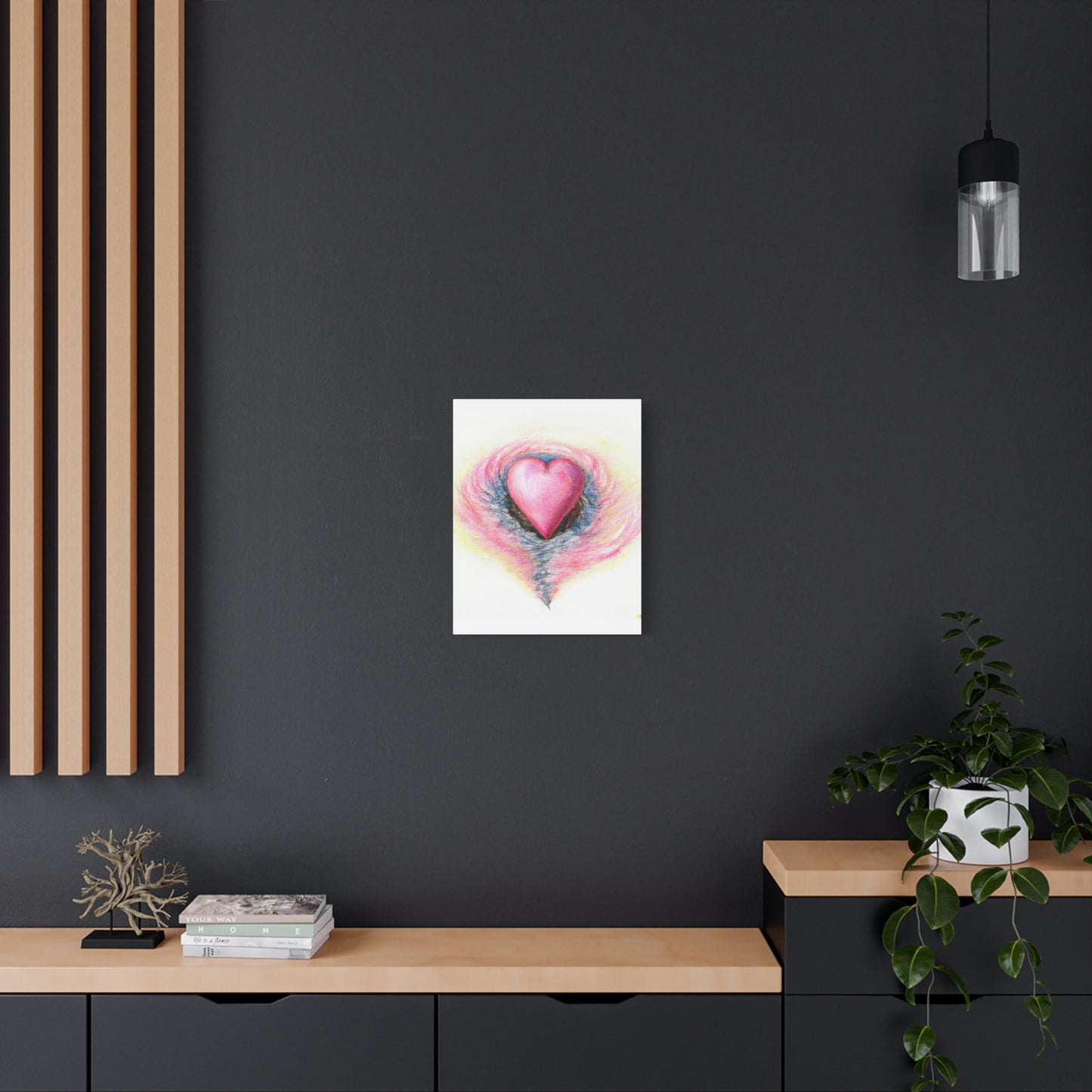 Pink Heart with Aura - Canvas Wall Art