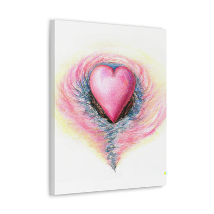 Pink Heart with Aura - Canvas Wall Art