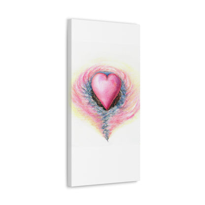 Pink Heart with Aura - Canvas Wall Art