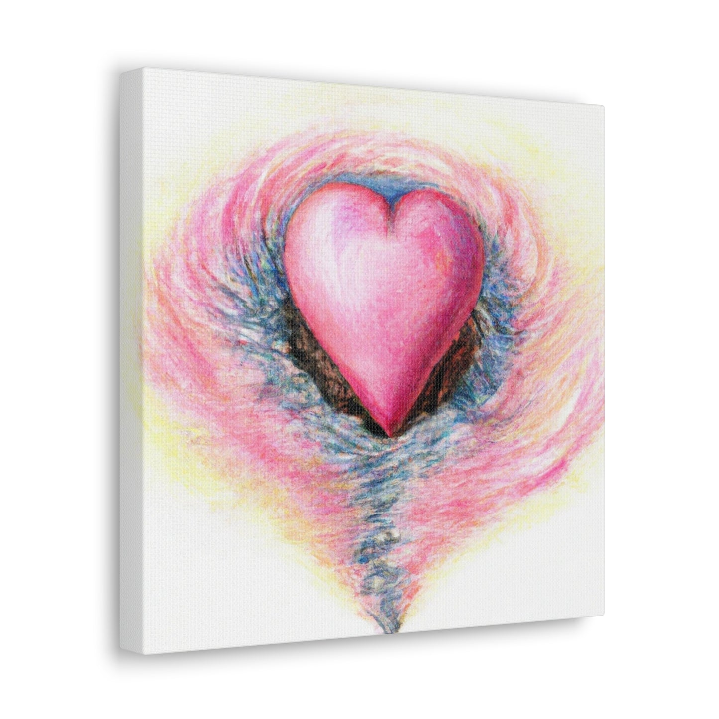 Pink Heart with Aura - Canvas Wall Art