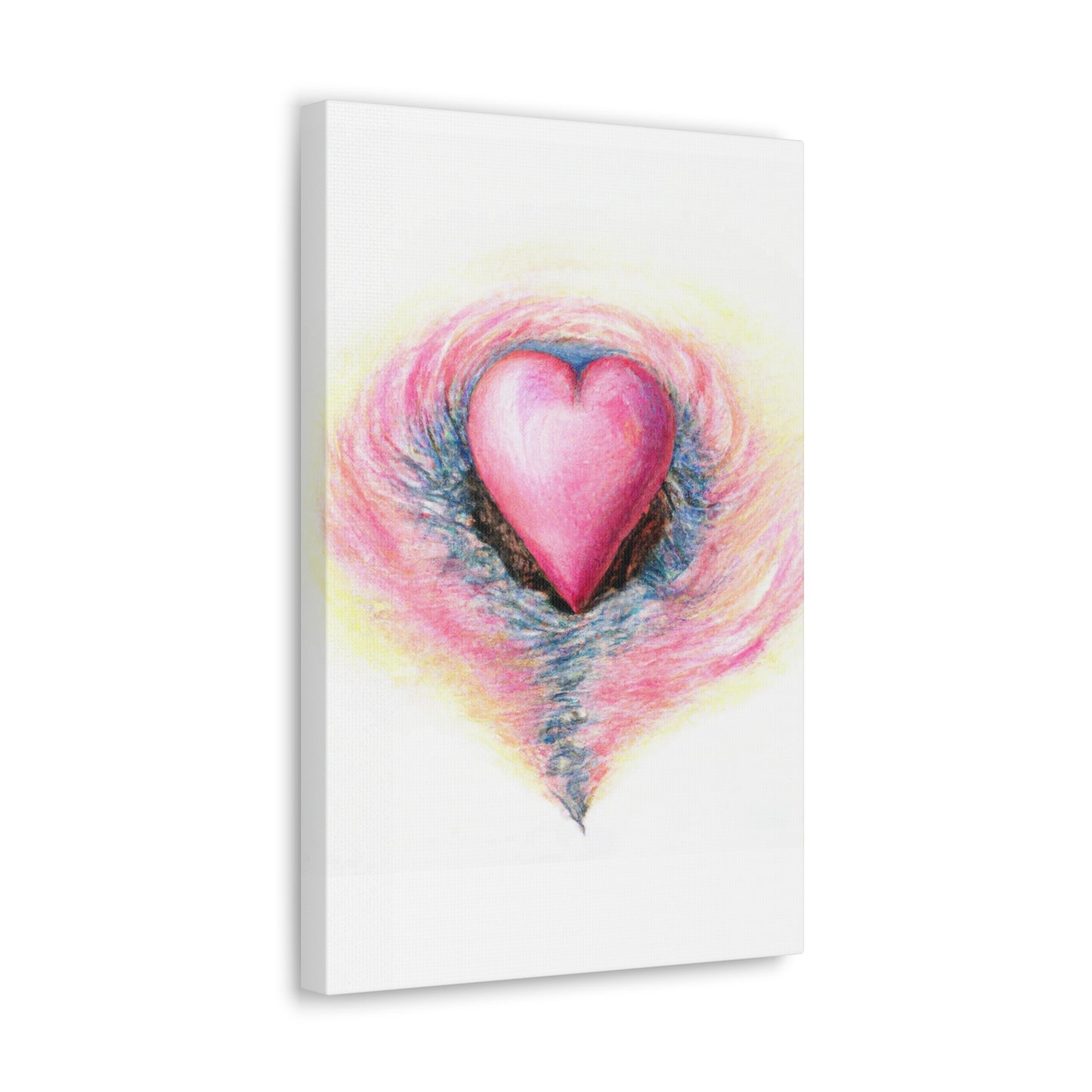 Pink Heart with Aura - Canvas Wall Art