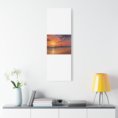 Canvas Art - Aivazovsky-style Sunset Over Golden Matte Stretched