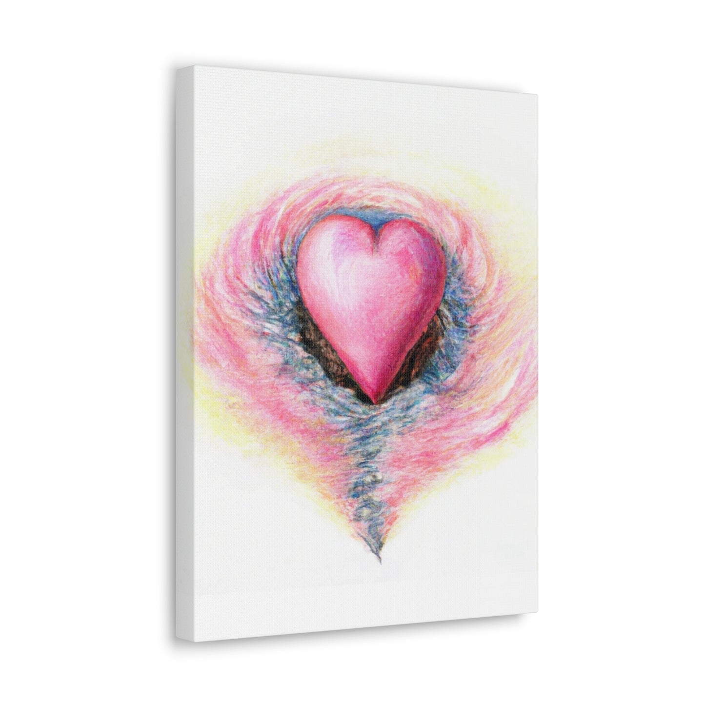 Pink Heart with Aura - Canvas Wall Art