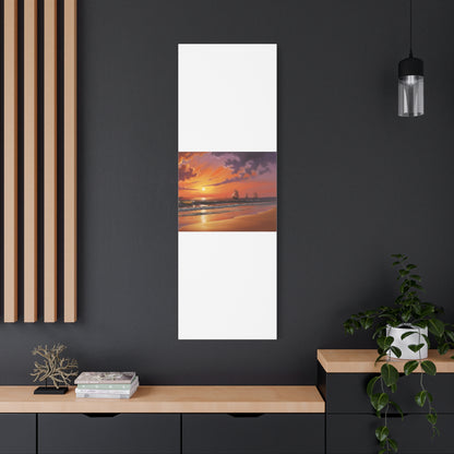 Canvas Art - Aivazovsky-style Sunset Over Golden Matte Stretched