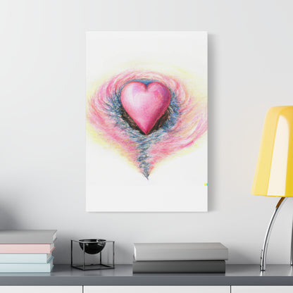 Pink Heart with Aura - Canvas Wall Art